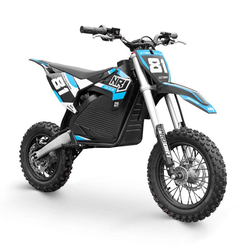 Dirt bike électrique enfant XTRM 81 NRJ 1000W 36V roues 12/10 Bleu