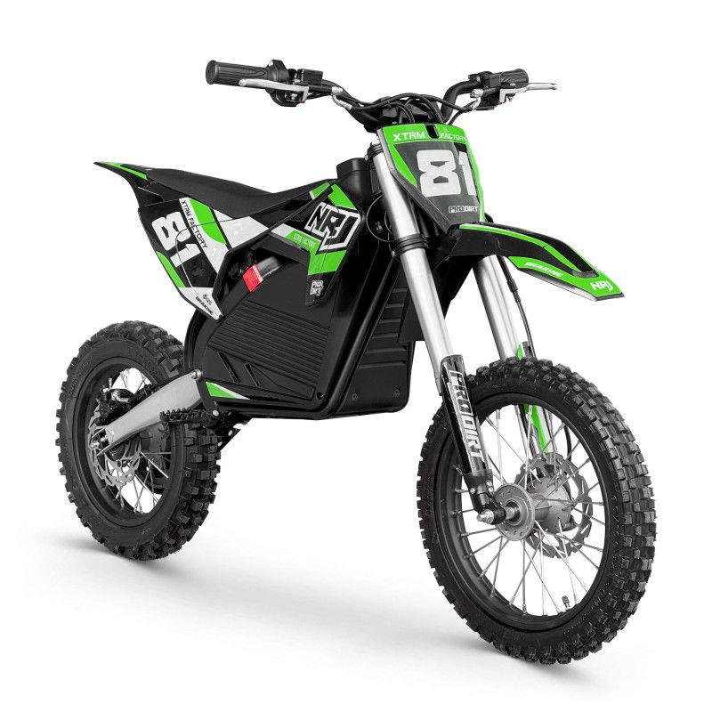 Dirt bike électrique XTRM 81 NRJ 2000W 60V roues 14/12 Vert