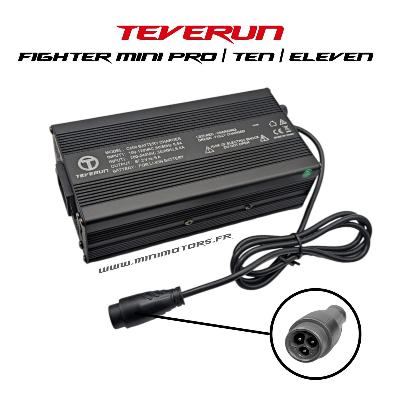 Teverun Fighter 10 & 11 & Mini Pro | CHARGEUR RAPIDE 67.2V 5A Teverun Fighter 10 & 11 & Mini Pro | CHARGEUR RAPIDE 67.2V 5A