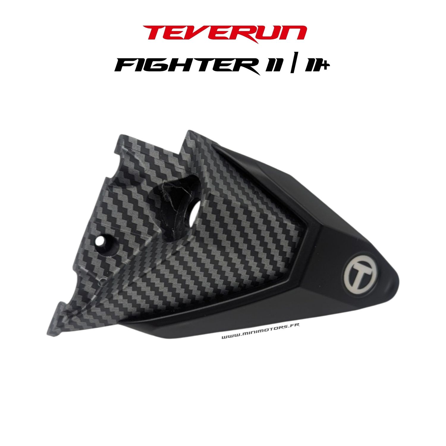 Teverun Fighter 11+ 2026 | SUPPORT FEU LED DU DECK AV GAUCHE / AR DROIT EFFET CARBONE