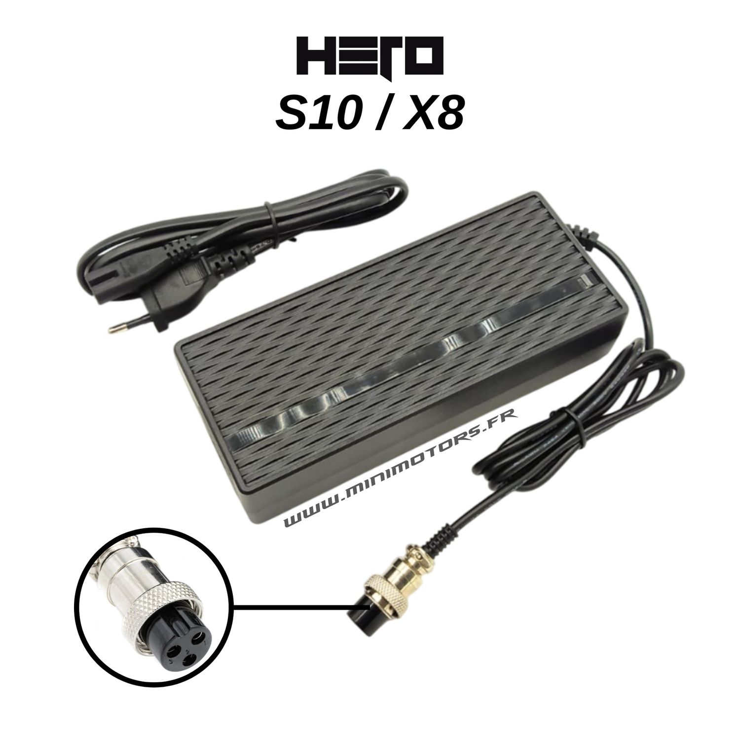 Hero S8 & S9 | CHARGEUR RAPIDE 48V (54.6V 3A) Hero S8 & S9 | CHARGEUR RAPIDE 48V (54.6V 3A)
