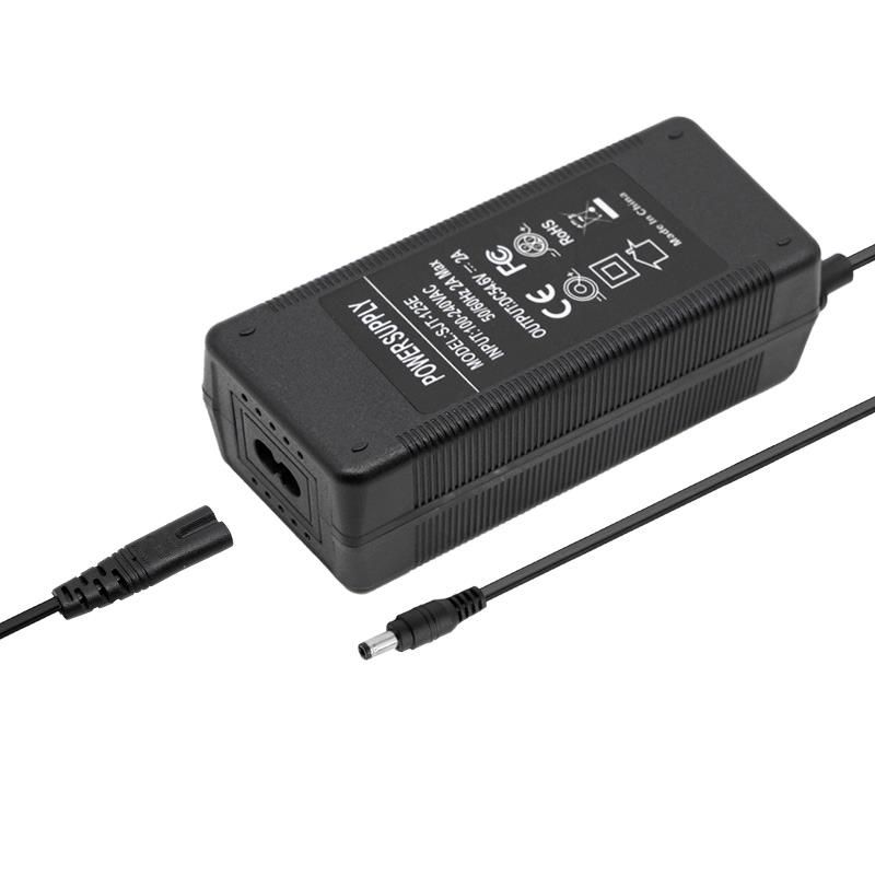 Chargeur 48v (sortie 54,6v) 2A DC connecteur 5,5mm Chargeur 48v (sortie 54,6v) 2A DC connecteur 5,5mm