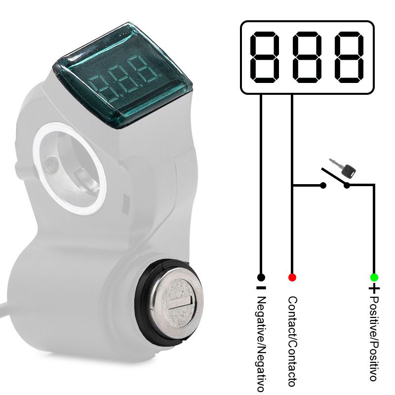 Clé de contact avec voltmètre - Connecteur SM