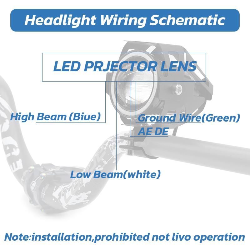 Phare à led U7 12-60V bleu