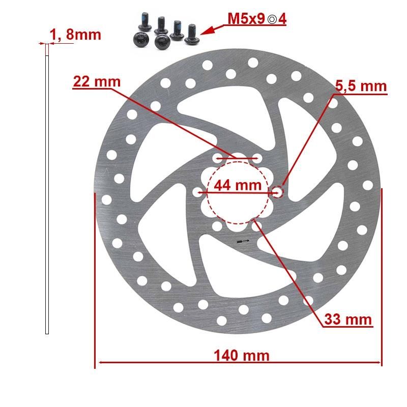 Disque de frein 140mm 6H argent