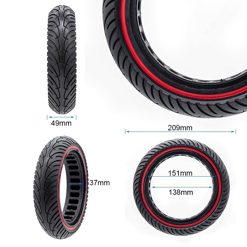 Pneu plein ultraléger 8,5x2-6,1/B34 - ligne rouge Nedong 9M