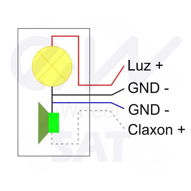 Phare à LED avec klaxon blanc 36V-60V avec connecteur SM Phare à LED avec klaxon blanc 36V-60V avec connecteur SM