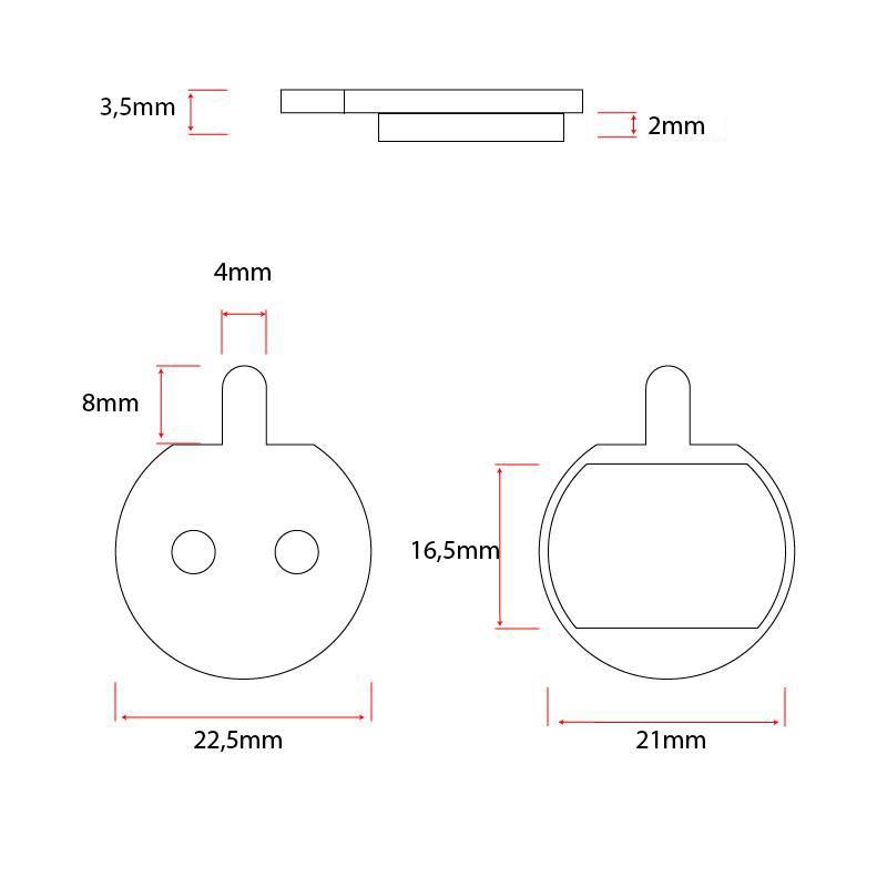 Plaquette de frein CT004-S sintérisée - 2pcs