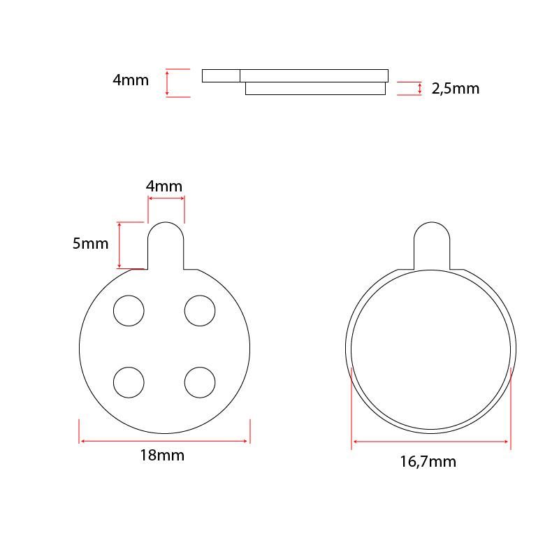 Plaquette de frein CT003-S sintérisée pour Xiaomi - 2pcs Plaquette de frein CT003-S sintérisée pour Xiaomi - 2pcs