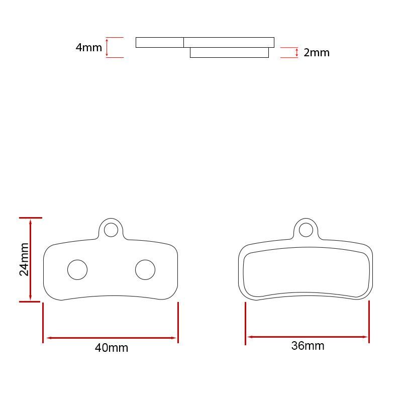Plaquette de frein RT007-S synthérisée pour Shimano saint M810/M820 - Lot de 2
