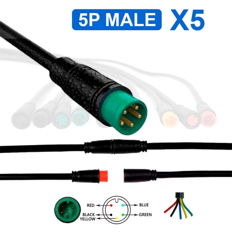 Connecteur étanche 8mm 5 broches - 5M Connecteur étanche 8mm 5 broches - 5M
