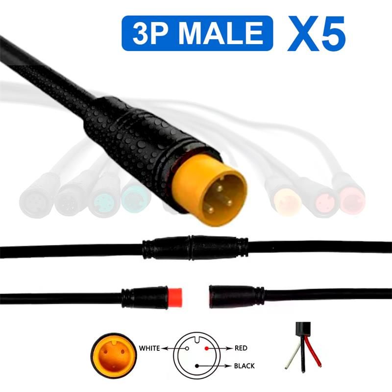 Connecteur étanche 8mm 3 broches - 5M Connecteur étanche 8mm 3 broches - 5M