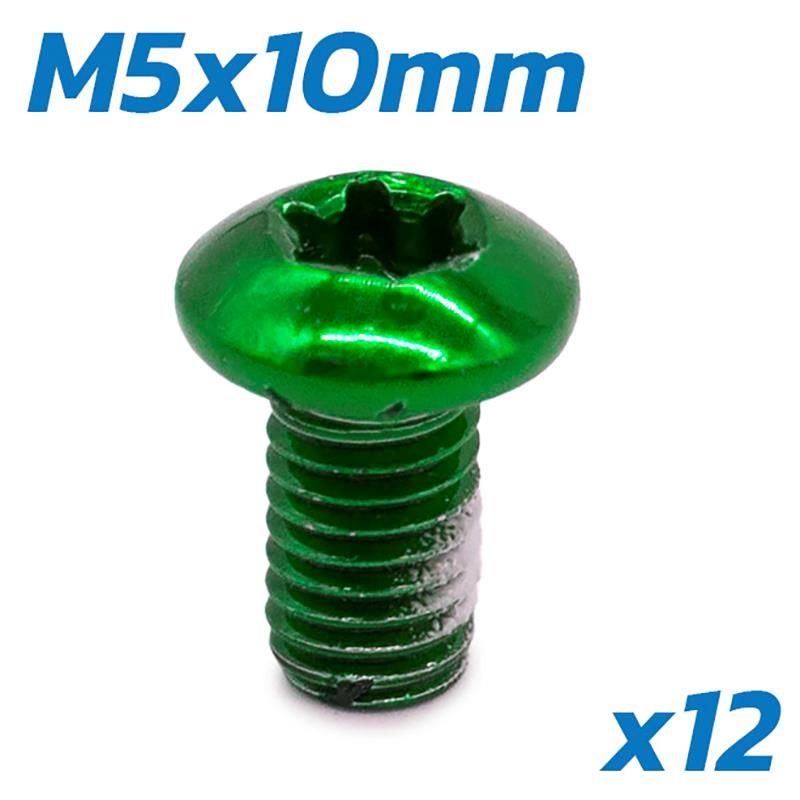 Vis verte M5x10 pour disques de frein - 12 pcs. Vis verte M5x10 pour disques de frein - 12 pcs.