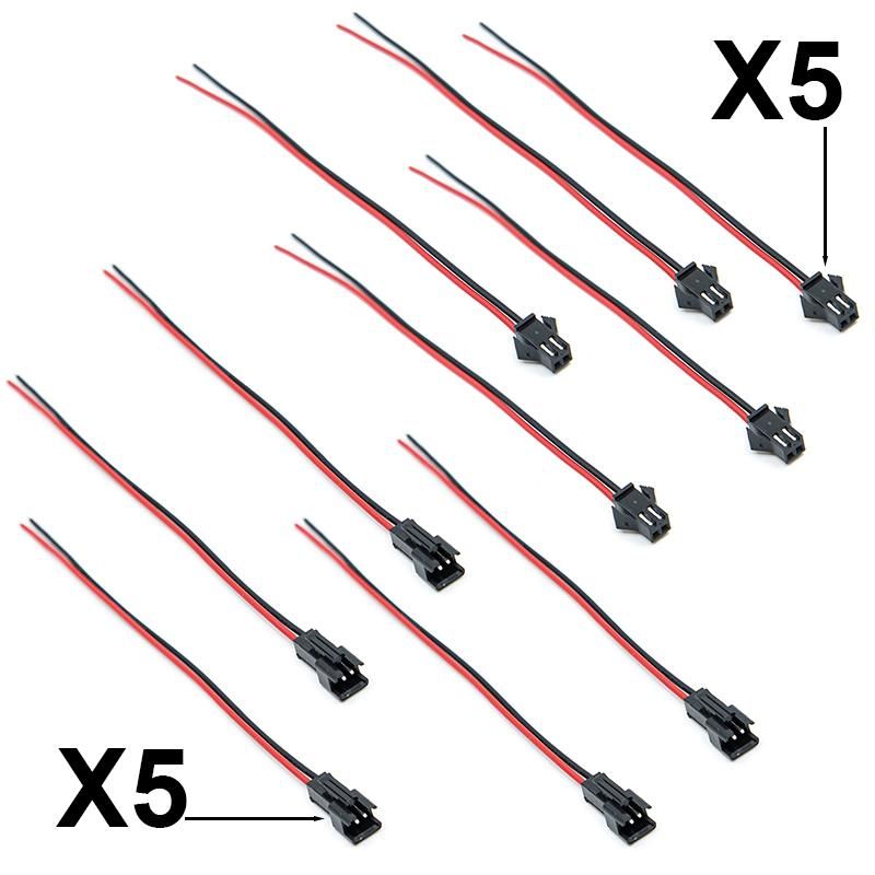 Connecteur SM 2 broches avec câble 22 AWG - 5M/5H Connecteur SM 2 broches avec câble 22 AWG - 5M/5H