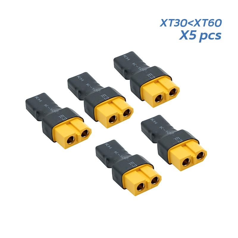 Adaptateur XT30 mâle à XT60 femelle - 5 pièces Adaptateur XT30 mâle à XT60 femelle - 5 pièces