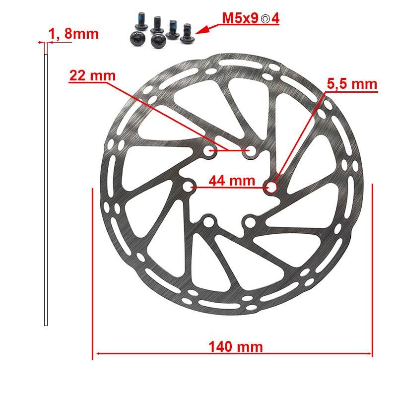 Disque de frein EWD002 140mm 6H argenté Disque de frein EWD002 140mm 6H argenté