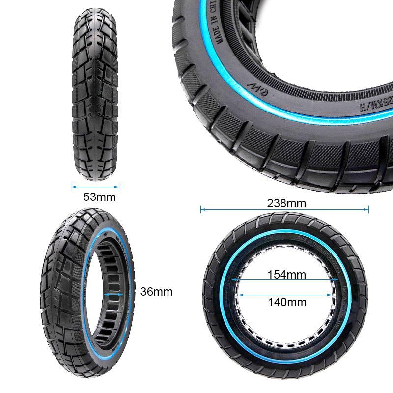Pneu plein ultraléger offroad 10x2,125-6,1/B34 ligne bleue - 2 pces