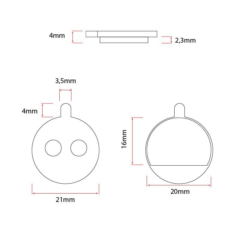 Plaquette de frein CT005-R en résine ronde avec ergot - 20pcs Plaquette de frein CT005-R en résine ronde avec ergot - 20pcs