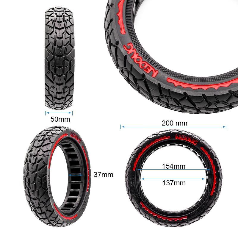 Pneu plein ultraléger Offroad 8,5x2-6,1/B34 - rouge Nedong