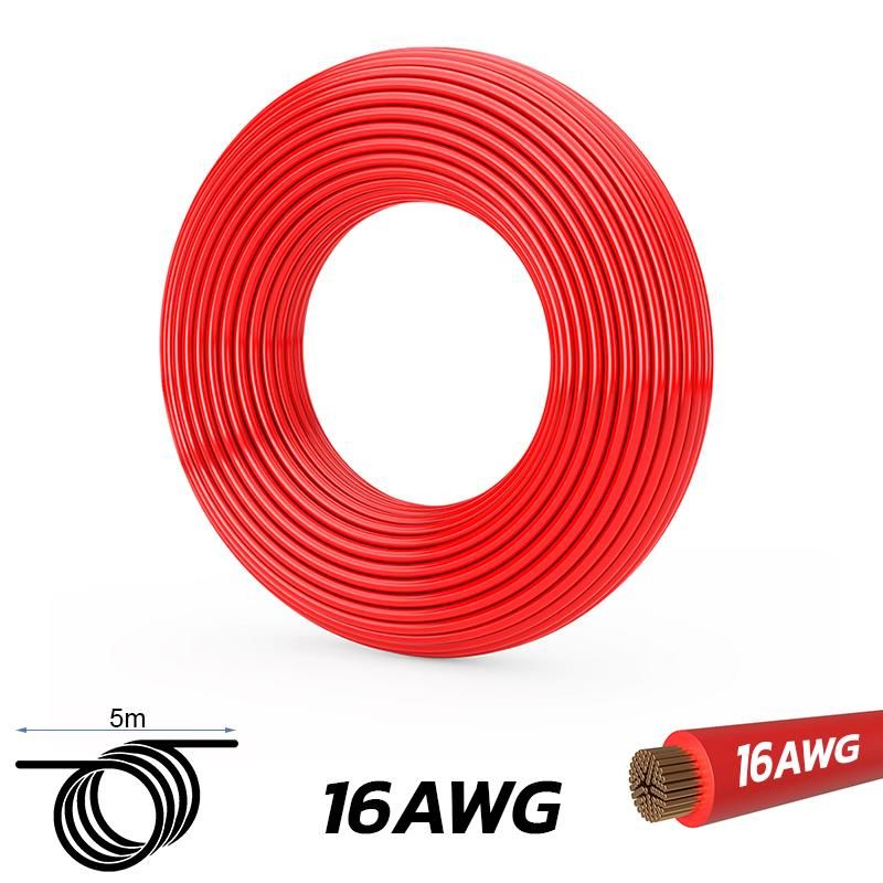 Câble rouge 16 AWG - 5M Câble rouge 16 AWG - 5M
