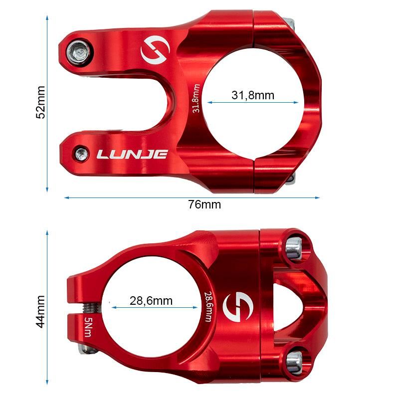 Potence pour guidons de 31,8mm EWPM-002 rouge Potence pour guidons de 31,8mm EWPM-002 rouge