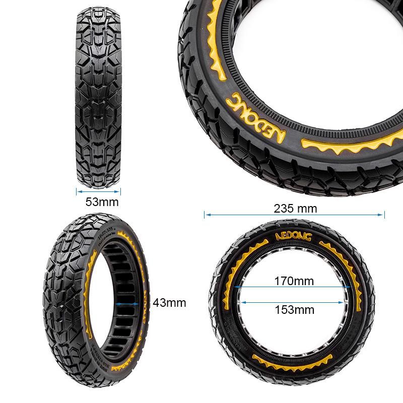 Pneu plein ultraléger Offroad 10x2,125-6,5/B44 - jaune Nedong