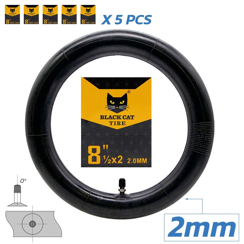 Chambre à air premium 2,0 mm épaisseur 8,5x2(156) Valve droite - 5pcs Black cat