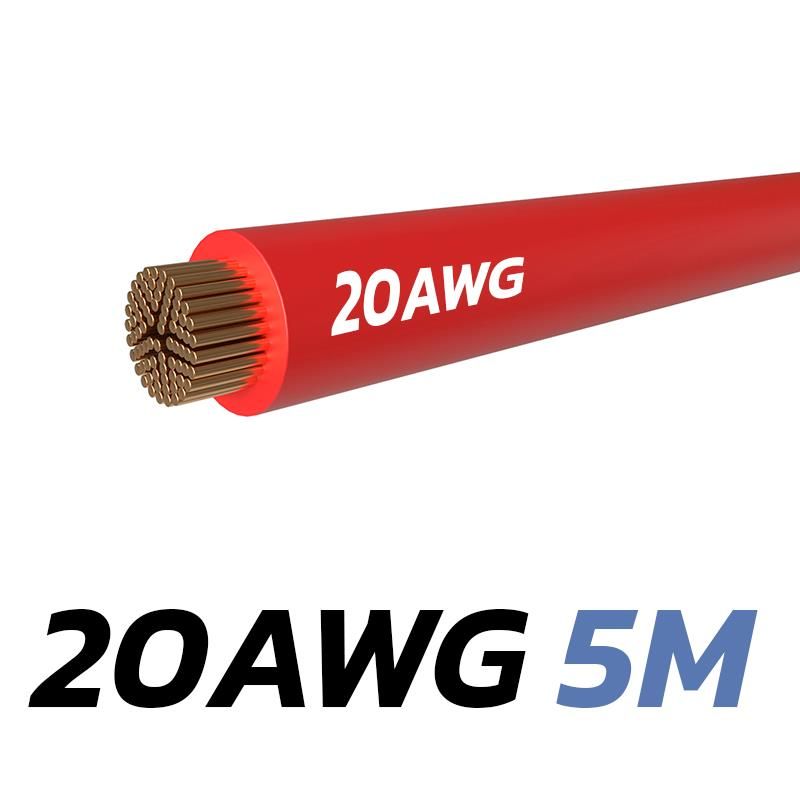 Câble rouge 20 AWG - 5M Câble rouge 20 AWG - 5M