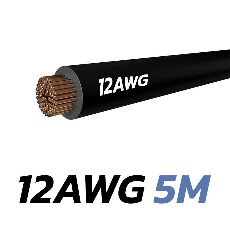 Câble noir 12 AWG - 5M Câble noir 12 AWG - 5M