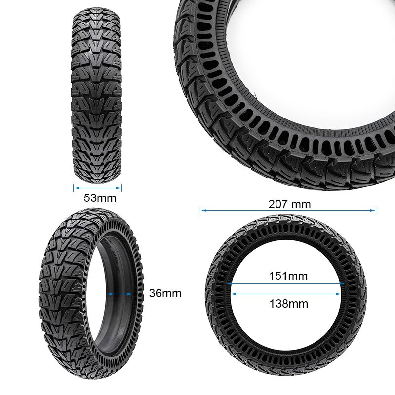 Pneu plein perforé 8,5x2,125/B34mm Cityneye - noir