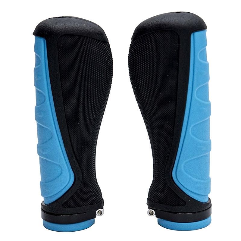 Poignées ergonomiques en silicone avec verrouillage bleu - 2 pcs. Poignées ergonomiques en silicone avec verrouillage bleu - 2 pcs.