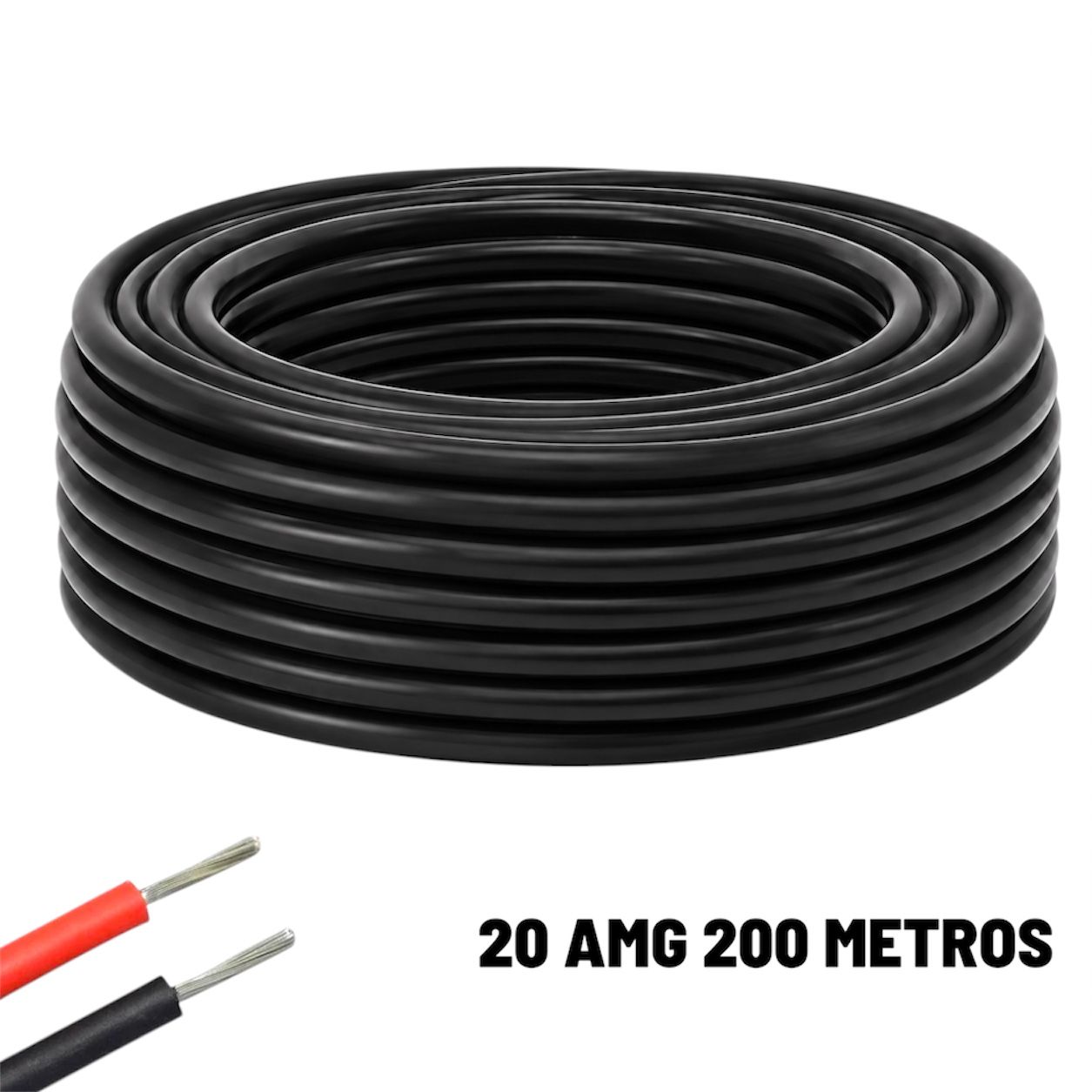 Câble électrique silicone flexible 20 AWG noir 200 mètres Câble électrique silicone flexible 20 AWG noir 200 mètres