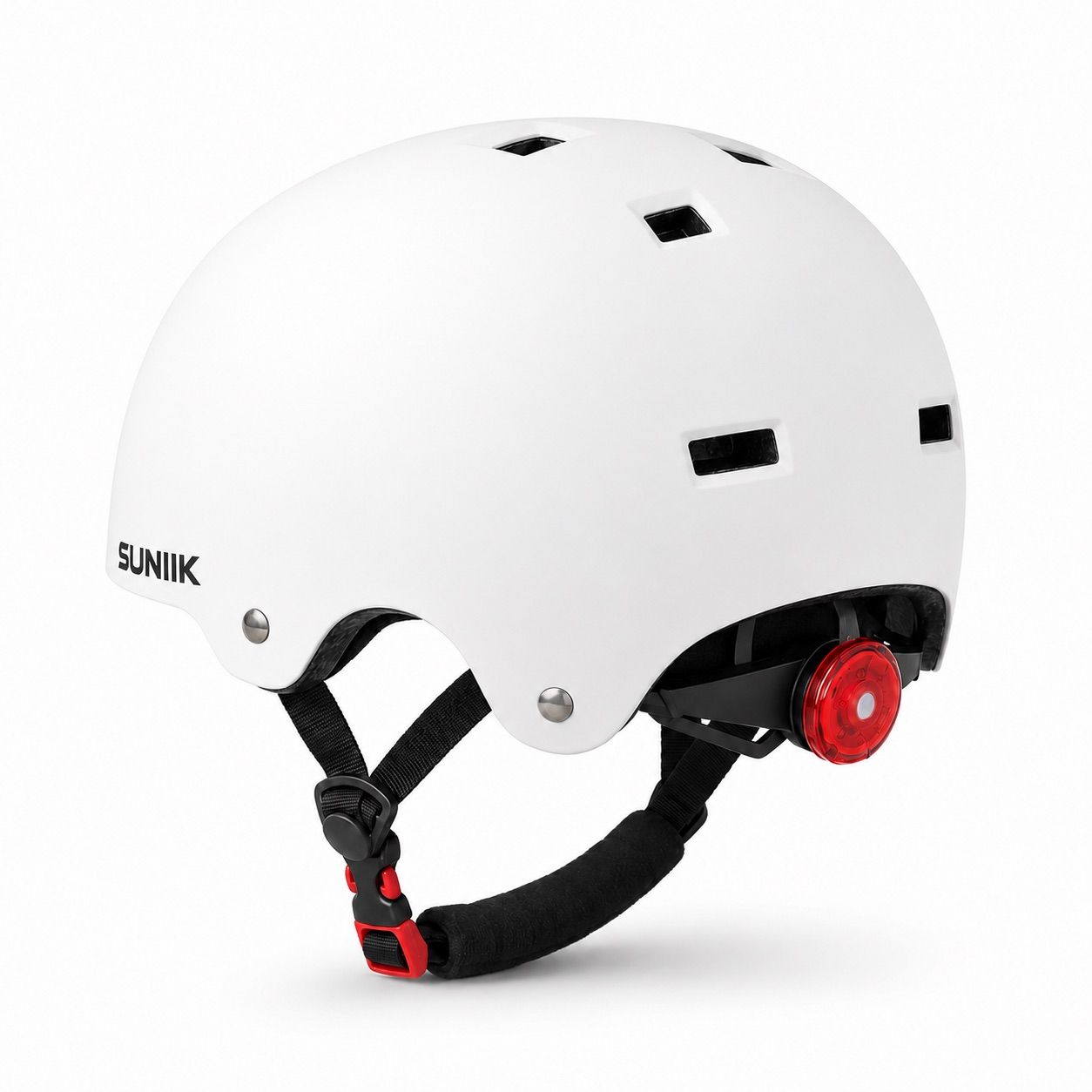 Casque urbain réglable avec lumière arrière taille L blanc Casque urbain réglable avec lumière arrière taille L blanc