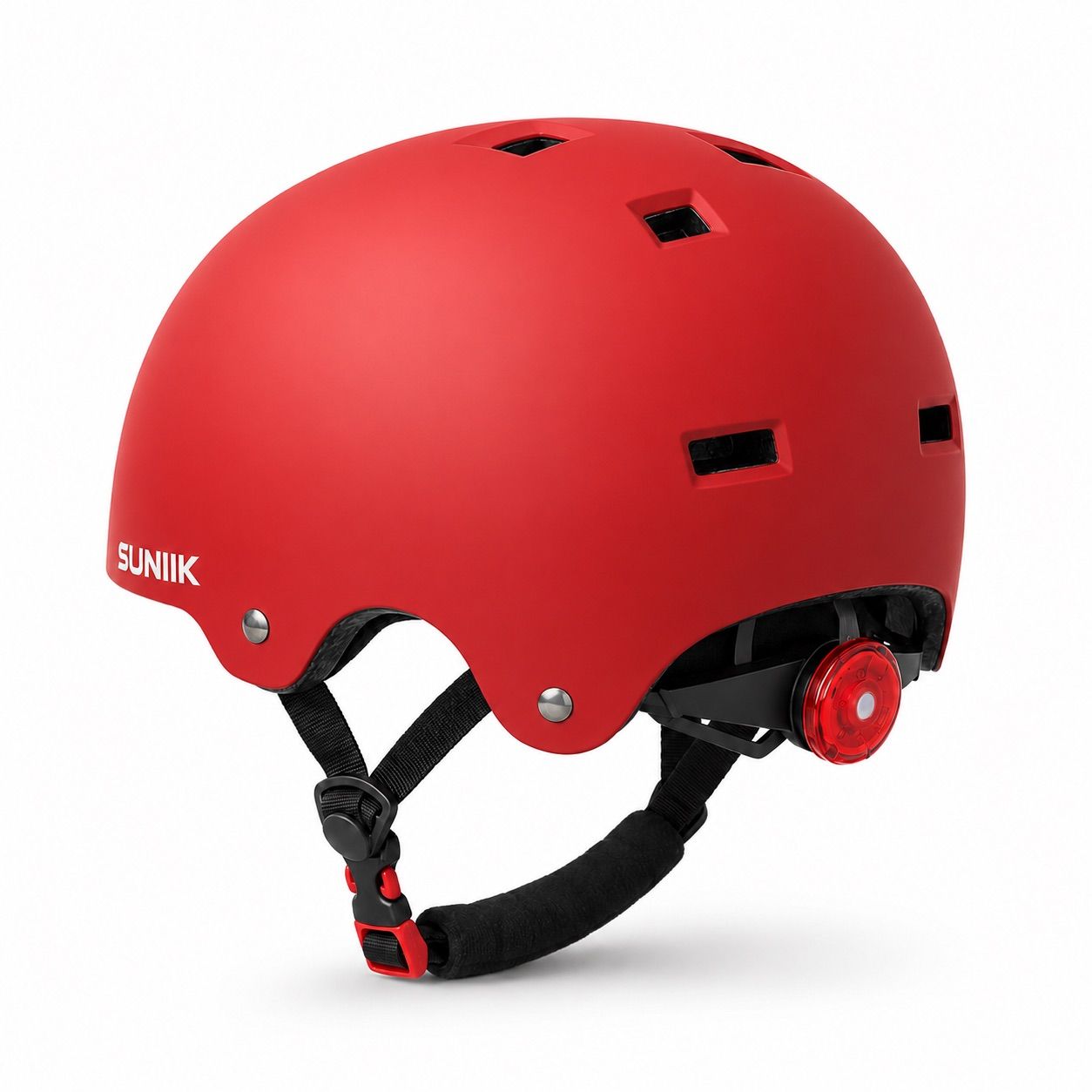 Casque urbain réglable avec lumière arrière taille L couleur cerise