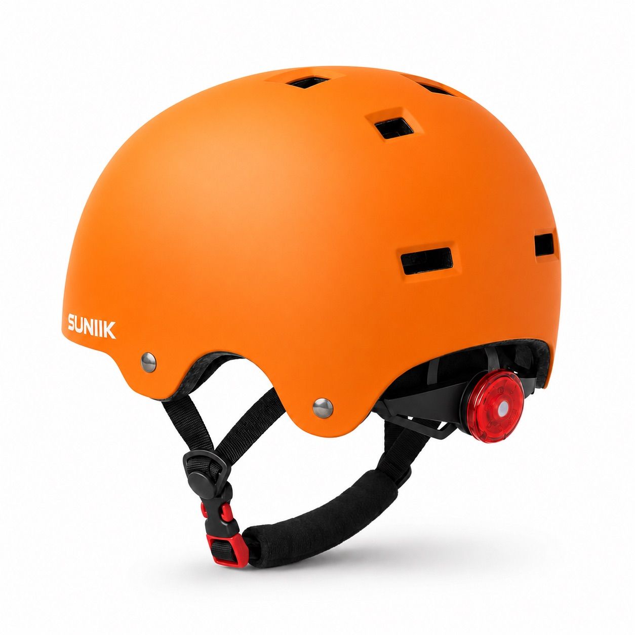Casque Urbain Réglable avec Lumière Arrière Taille L Couleur Orange