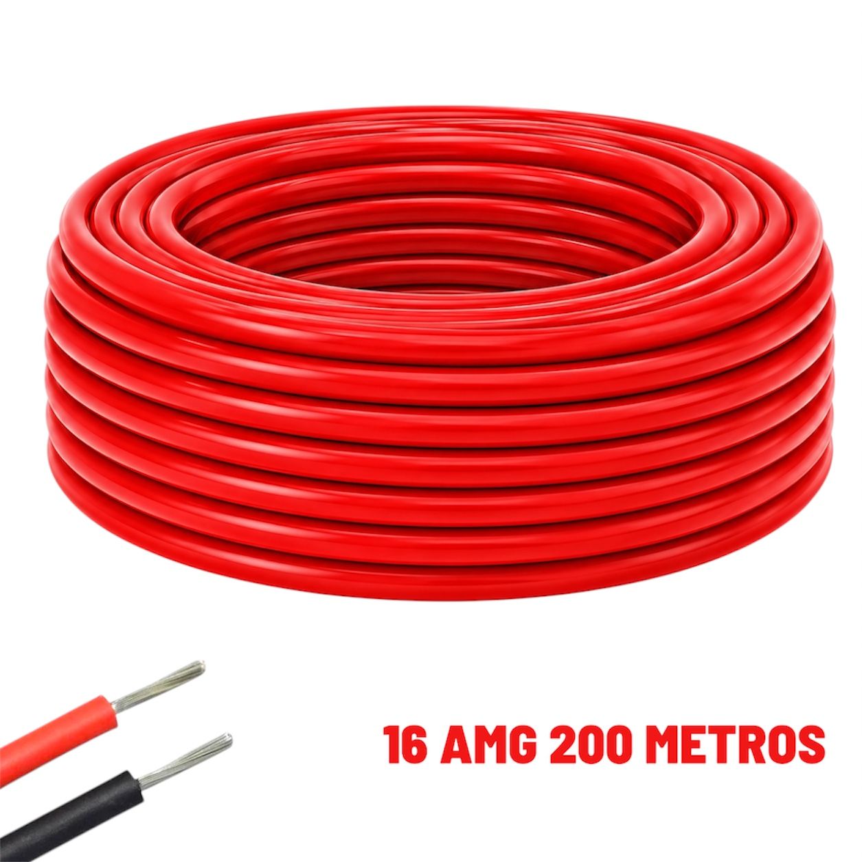 Câble électrique silicone flexible 16 AWG rouge 200 mètres Câble électrique silicone flexible 16 AWG rouge 200 mètres