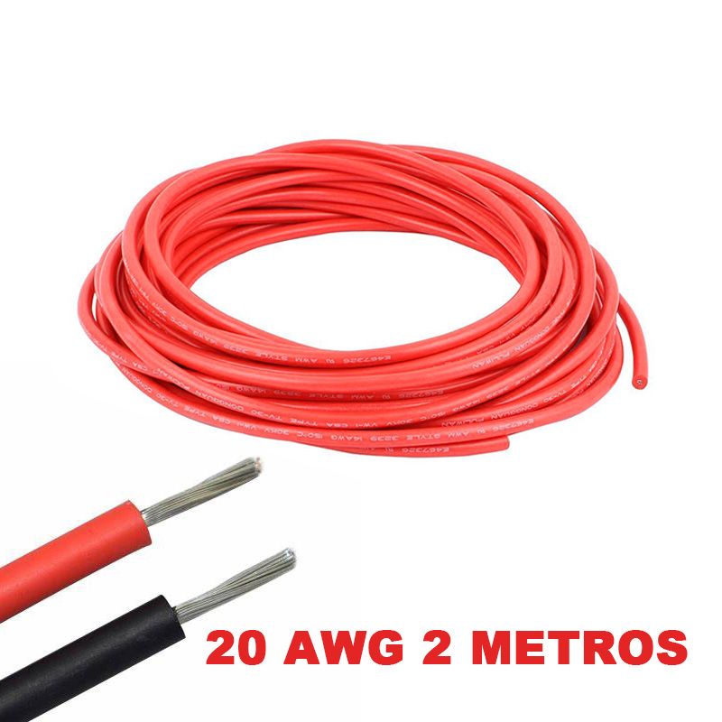 Câble électrique silicone flexible 20 AWG rouge 2M