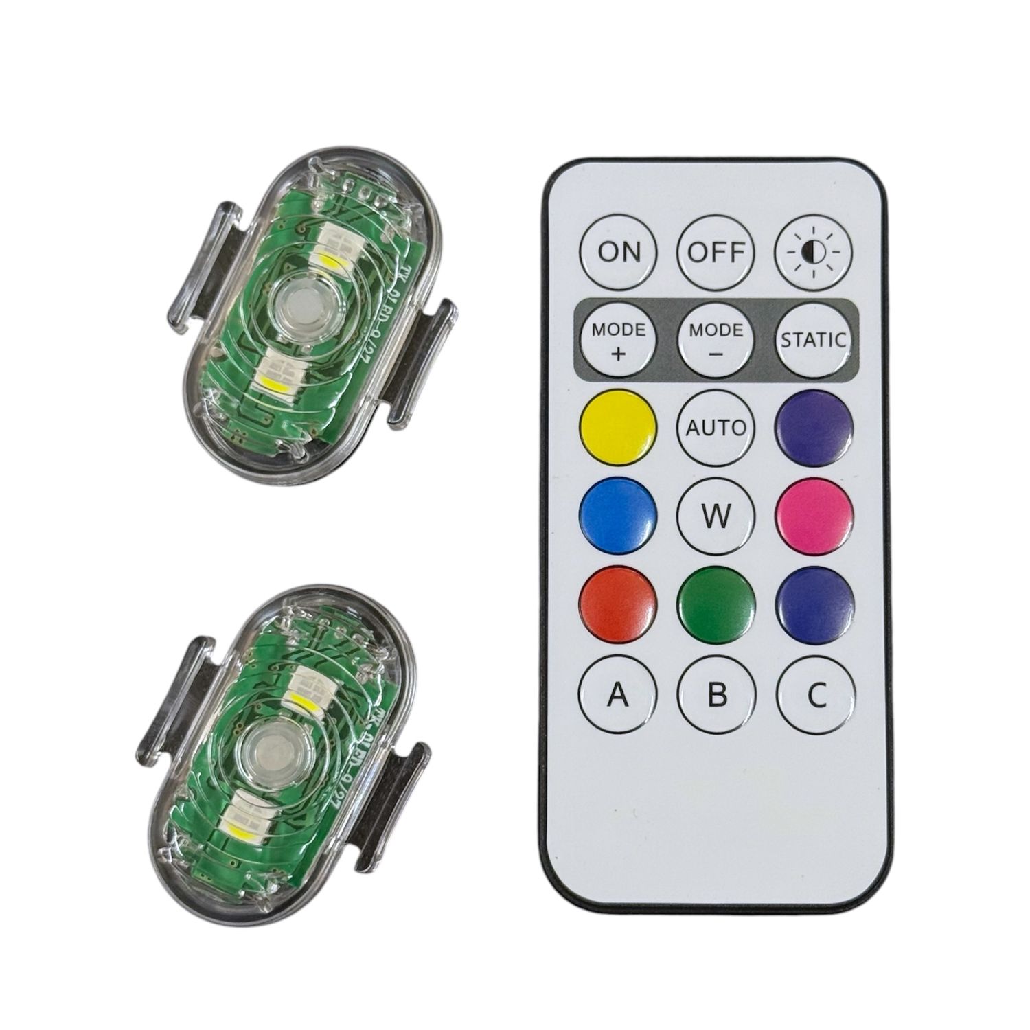 Lumière LED RGB avec télécommande (paire) Lumière LED RGB avec télécommande (paire)
