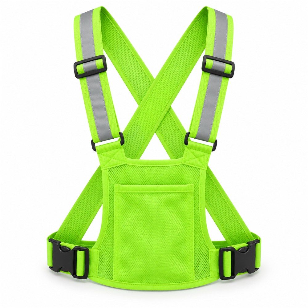 Gilet réfléchissant ajustable avec poche vert