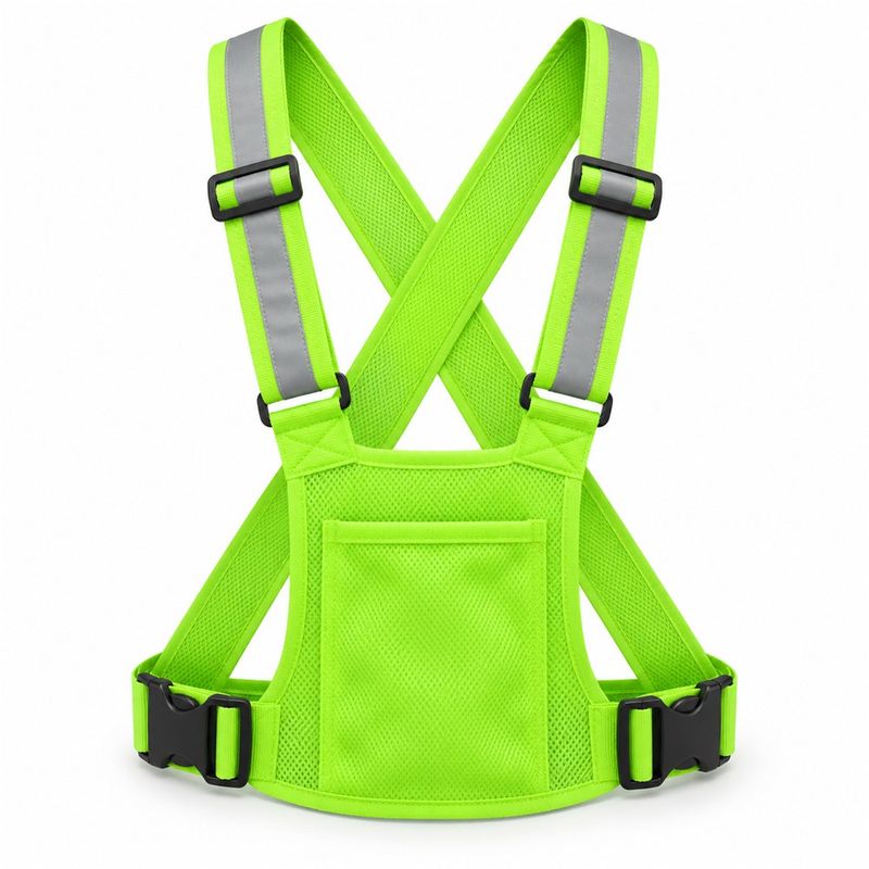 Gilet réfléchissant ajustable avec poche vert Gilet réfléchissant ajustable avec poche vert