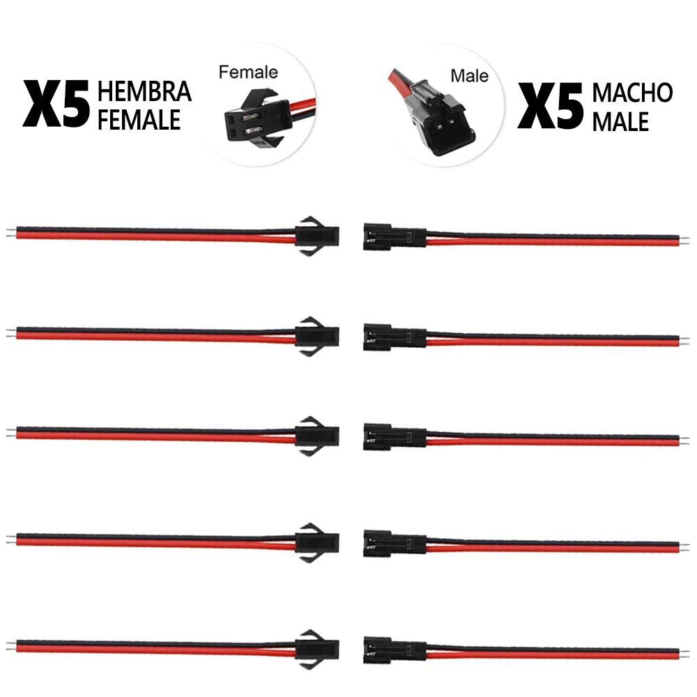 Connecteur SM 2 broches avec câble 22 AWG - 5M/5H (pack 10 unités) Connecteur SM 2 broches avec câble 22 AWG - 5M/5H (pack 10 unités)