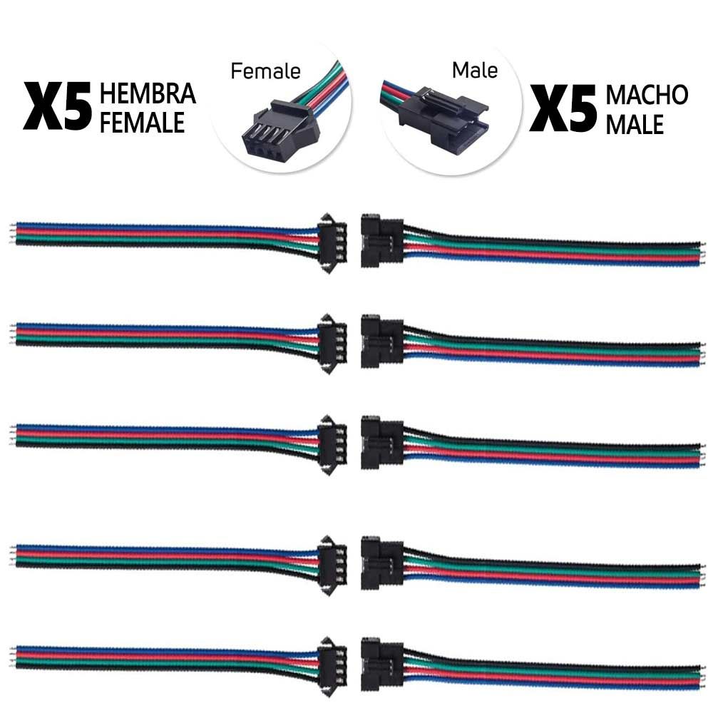 Connecteur SM 4 broches avec câble 22 AWG - 5M/5H (lot de 10) Connecteur SM 4 broches avec câble 22 AWG - 5M/5H (lot de 10)