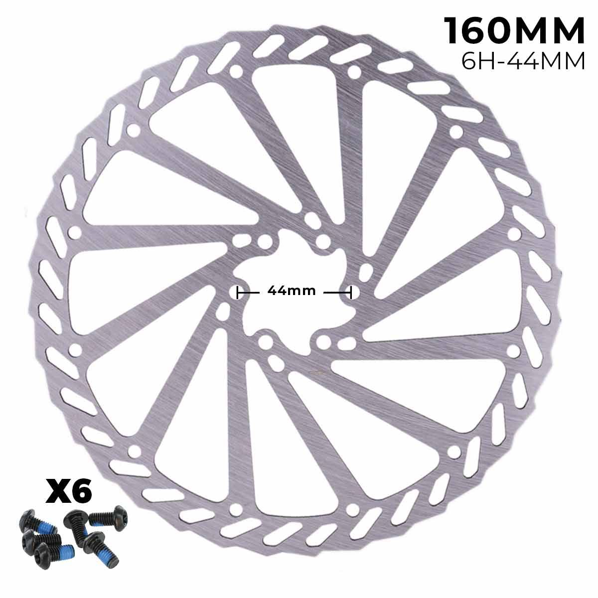 Disque de frein 160mm - Denté (6 trous - 44mm) Disque de frein 160mm - Denté (6 trous - 44mm)