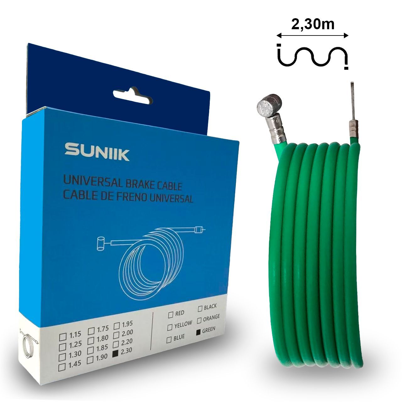 Câble de frein générique 2,3 mètres vert Câble de frein générique 2,3 mètres vert