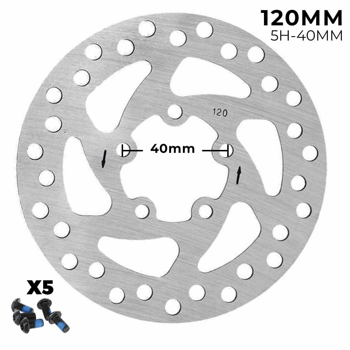 Disque de frein 120mm Xiaomi - Rond (5 trous - 40mm) Disque de frein 120mm Xiaomi - Rond (5 trous - 40mm)