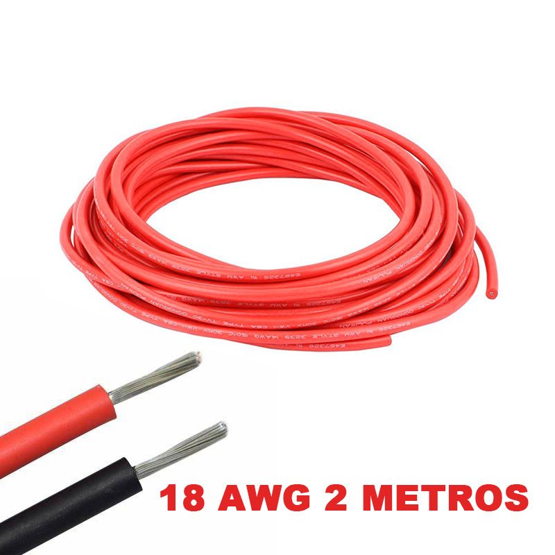Câble électrique silicone flexible 18 AWG rouge 2M Câble électrique silicone flexible 18 AWG rouge 2M