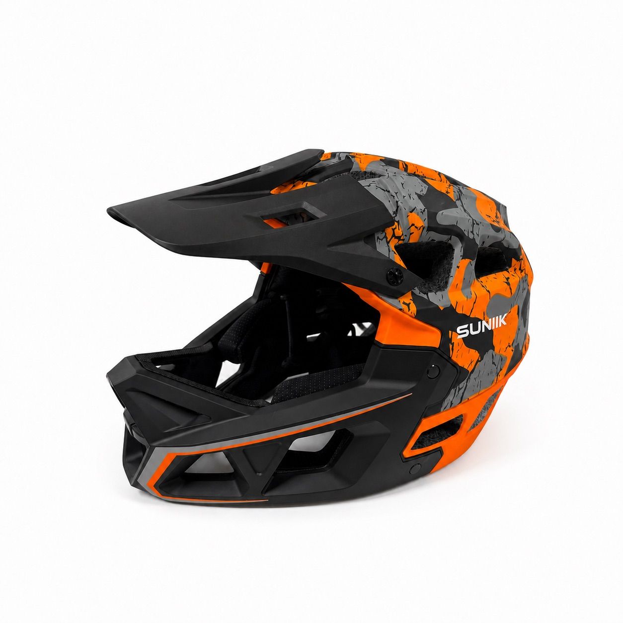 Casque intégral taille L couleur orange gris