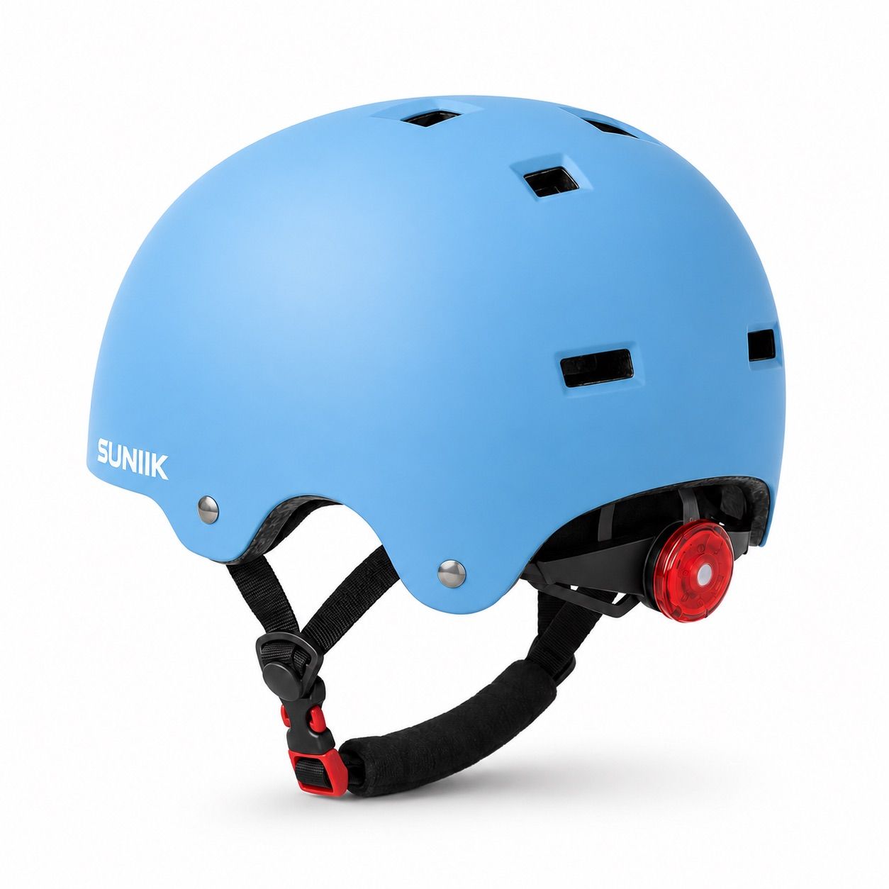 Casque urbain réglable avec lumière arrière taille L couleur bleu