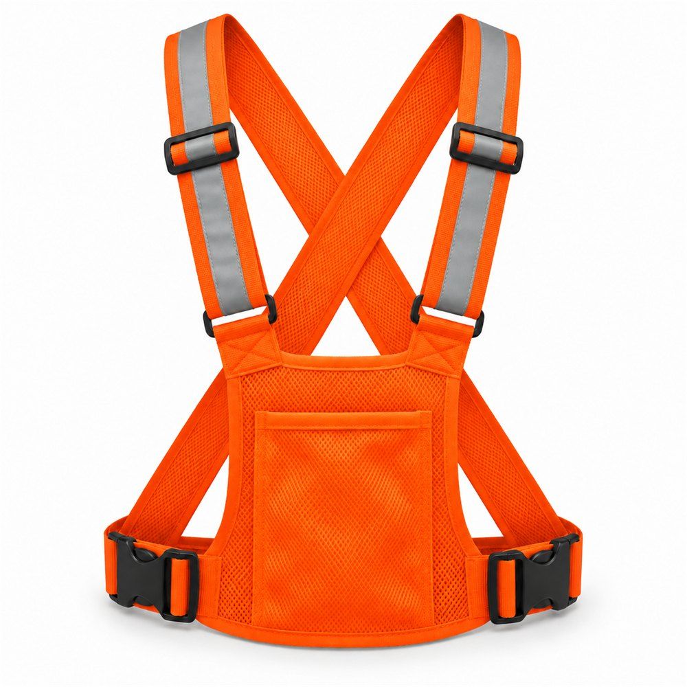 Gilet réfléchissant ajustable avec poche orange