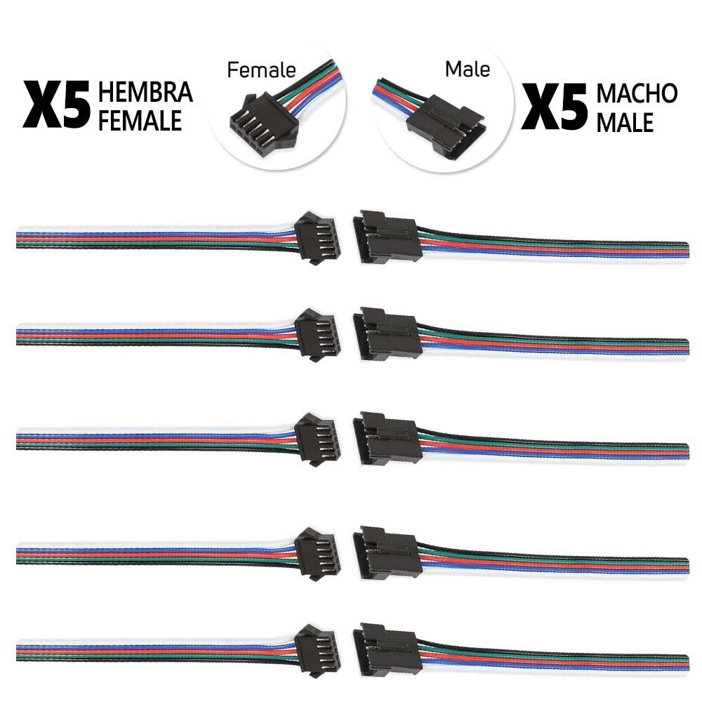 Connecteur SM 5 broches avec câble 22 AWG - 5M/5H (lot de 10) Connecteur SM 5 broches avec câble 22 AWG - 5M/5H (lot de 10)